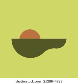 Avocado icon vector. Minimalistic illustration of green berry - avocado pear. Healthy eating, dieting, American cuisine concepts.