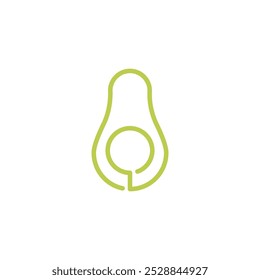 Avocado icon vector. Minimalistic illustration of green berry - avocado pear. Healthy eating, dieting, American cuisine concepts.