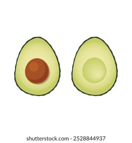 Avocado icon vector. Minimalistic illustration of green berry - avocado pear. Healthy eating, dieting, American cuisine concepts.