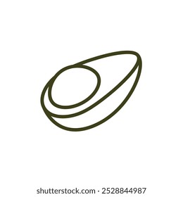 Avocado icon vector. Minimalistic illustration of green berry - avocado pear. Healthy eating, dieting, American cuisine concepts.