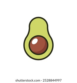 Avocado icon vector. Minimalistic illustration of green berry - avocado pear. Healthy eating, dieting, American cuisine concepts.