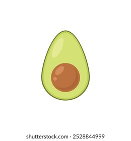 Avocado icon vector. Minimalistic illustration of green berry - avocado pear. Healthy eating, dieting, American cuisine concepts.