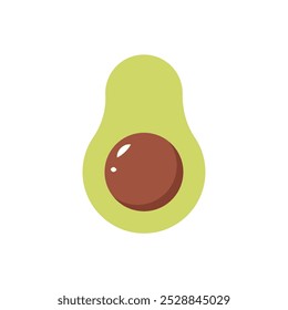 Avocado icon vector. Minimalistic illustration of green berry - avocado pear. Healthy eating, dieting, American cuisine concepts.