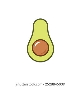 Avocado icon vector. Minimalistic illustration of green berry - avocado pear. Healthy eating, dieting, American cuisine concepts.