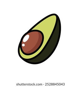 Avocado icon vector. Minimalistic illustration of green berry - avocado pear. Healthy eating, dieting, American cuisine concepts.