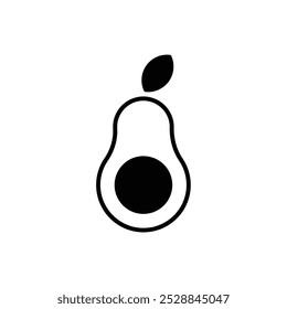 Vetor de ícone abacado. Ilustração minimalista de baga verde - pera de abacate. Alimentação saudável, dieta, conceitos da cozinha americana.