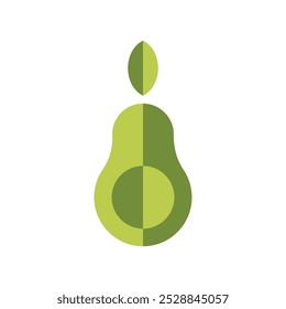 Avocado icon vector. Minimalistic illustration of green berry - avocado pear. Healthy eating, dieting, American cuisine concepts.