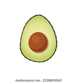 Avocado icon vector. Minimalistic illustration of green berry - avocado pear. Healthy eating, dieting, American cuisine concepts.