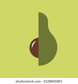 Avocado icon vector. Minimalistic illustration of green berry - avocado pear. Healthy eating, dieting, American cuisine concepts.