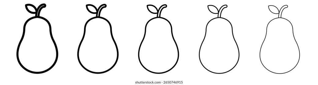 ícone abacate símbolo ou ilustração de contorno de vetor