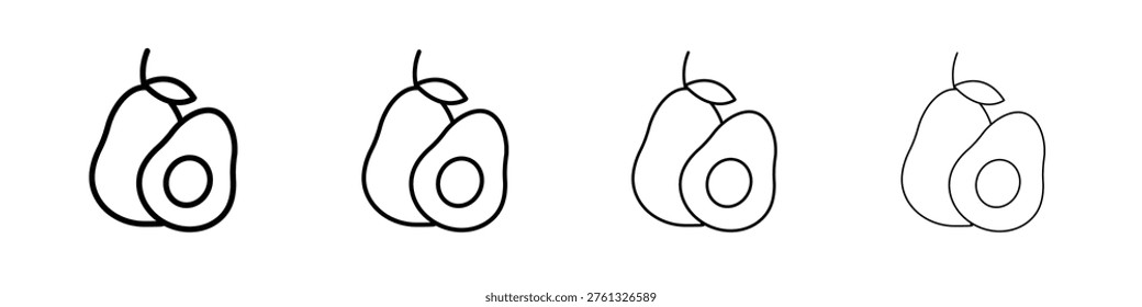 Avocado icon Vector Pictogram for Web and App in Outline Style