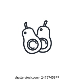 avocado icon. vector.Editable stroke.linear style sign for use web design,logo.Symbol illustration.