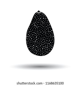 Avocado icon. White background with shadow design. Vector illustration.