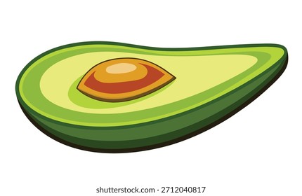 Ícones abacate definidos. Frutas ou produtos hortícolas cortados. Comida para uma dieta saudável. Ilustração plana de vetor, coleção de conjunto de abacate