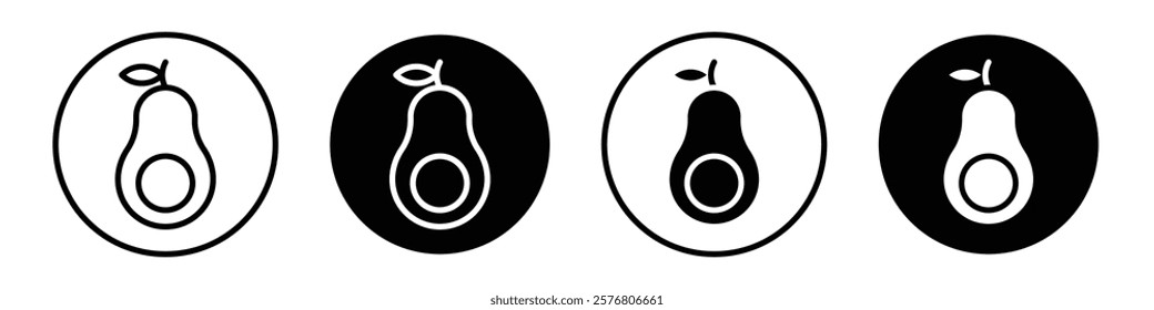 Avocado icons vector pack for web designs