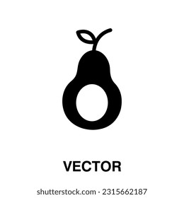 Avocado Symbol, Vektorgrafik.Vektorgrafik Avocado Symbol einzeln auf weißem Hintergrund, Avocado Symbol.eps