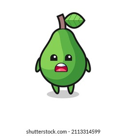 avocado illustration with apologizing expression, saying I am sorry , cute style design for t shirt, sticker, logo element