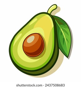 Ilustración de aguacate representada en gráficos vectoriales en estilo vectorial