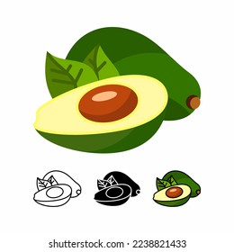 Avocado illustration for educational and illustrative use.