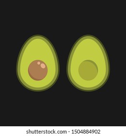 Avocado illustration. Flat style fruit,