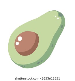 Avocado Illustration of fresh vegetables hand drawn flat elements Organic Food Invitations, gifts, greeting cards, print, textile