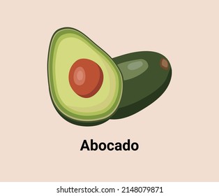 Ilustración de aguacate. Dibujo de vectores vegetales. Estilo dibujado a mano.