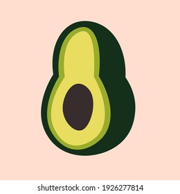 Ilustración de aguacate. Conjunto de ilustraciones de aguacate vectorial. Un aguacate para publicaciones, textiles y diseño web.