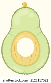 Avocado Inflatable Mattress Icon for pool party, beach holiday and hotel vacation. Vector illustration