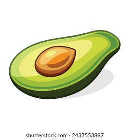 
Avocado isolated flat vector illustration