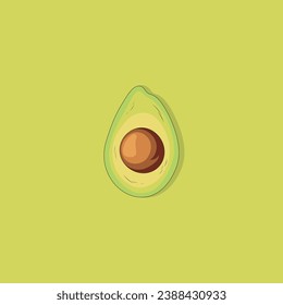 Avocado einzeln auf grünem Hintergrund. Vektorgrafik