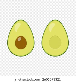 Avocado isolated on transparent background. Organic food