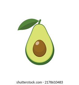 Avocado, avocado isolated on white background, organic food, design element organic food vector, vector illustration for design