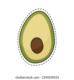 Avocado einzeln auf weißem Hintergrund. Vektorgrafik.