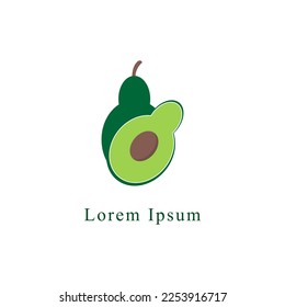 Aguacate aislado en el fondo blanco Vector libre