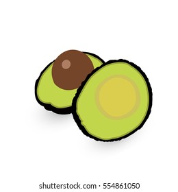 avocado isolated on white background