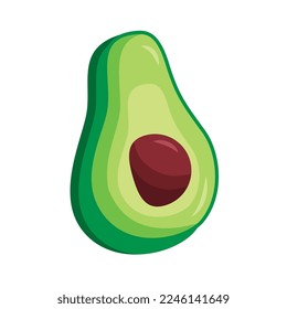 avocado isolated over white background. vector illustration