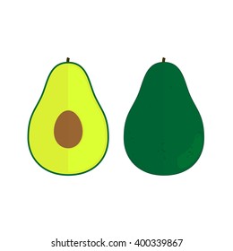 Avocado isolated vector outline illustration symbol