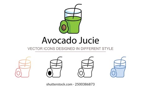 Avocado Jucie icon design with white background stock illustration