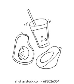 avocado juice doodle