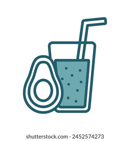 avocado juice icon vector design template simple and clean