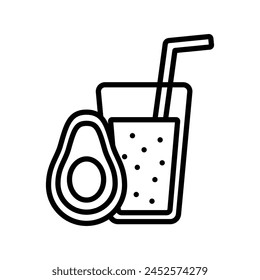 avocado juice icon vector design template simple and clean