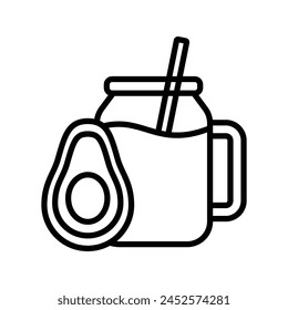 avocado juice icon vector design template simple and clean