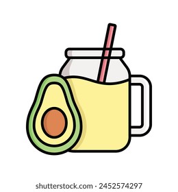 avocado juice icon vector design template simple and clean
