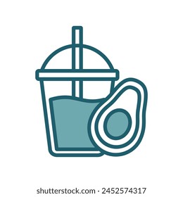 avocado juice icon vector design template simple and clean