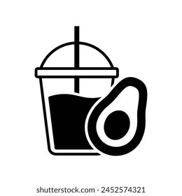 avocado juice icon vector design template simple and clean