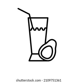 avocado juice line art vector illustration good for element design, pattern, icon.