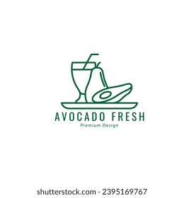 avocado juice logo icon minimalist design template