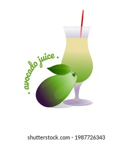 Avocado Saft Moderne Vektorgrafik.