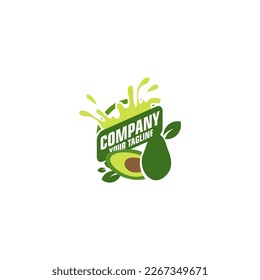 Icono vector del jugo de aguacate. Diseño del logotipo vectorial con fondo aislado.