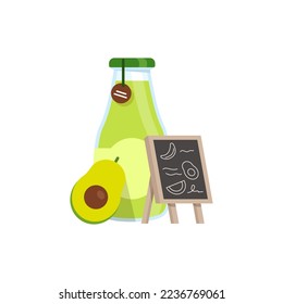 avocado juice,flat design icon vector illustration